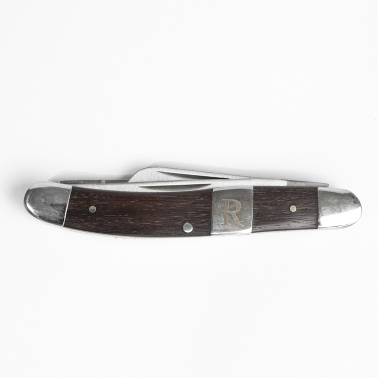 Rosewood nickle silver handle trapper knife